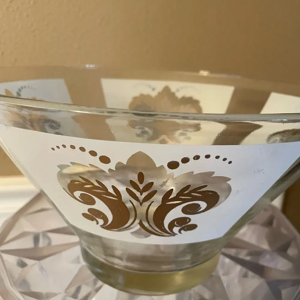 Anchor Hocking Fleur De Lis Bowl Large Vintage
